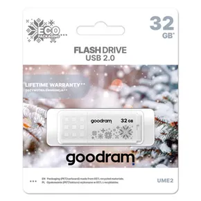 Goodram USB flash disk, USB 2.0, 32 GB, UME WINTER, biely, UME2-0320W0R11-WI